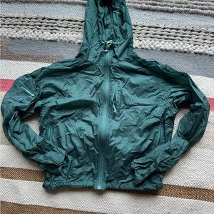 Outdoor Voices Teal Hooded Windbreaker Jacket + pants